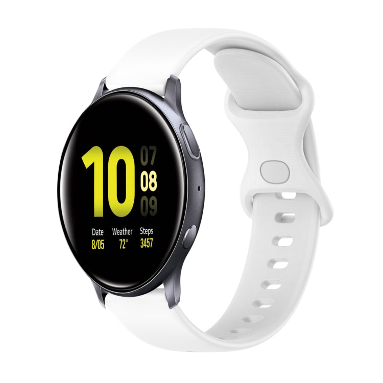 For Samsung Galaxy Watch Active 2 20mm Butterfly Buckle Solid Color Silicone Watch Band