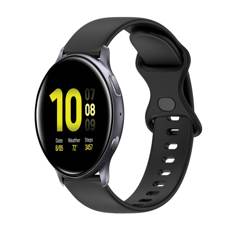 For Samsung Galaxy Watch Active 2 20mm Butterfly Buckle Solid Color Silicone Watch Band