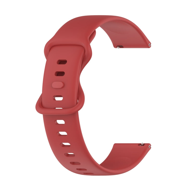 For Samsung Galaxy Watch Active 2 20mm Butterfly Buckle Solid Color Silicone Watch Band