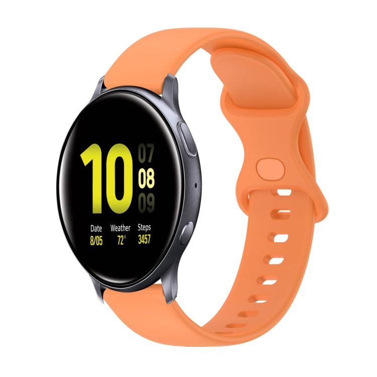 For Samsung Galaxy Watch Active 2 20mm Butterfly Buckle Solid Color Silicone Watch Band