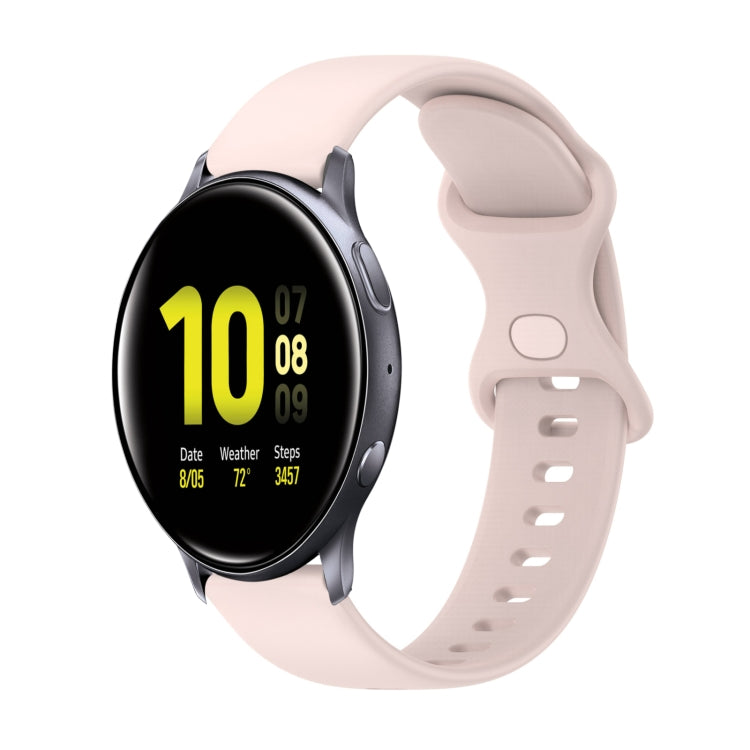 For Samsung Galaxy Watch Active 2 20mm Butterfly Buckle Solid Color Silicone Watch Band