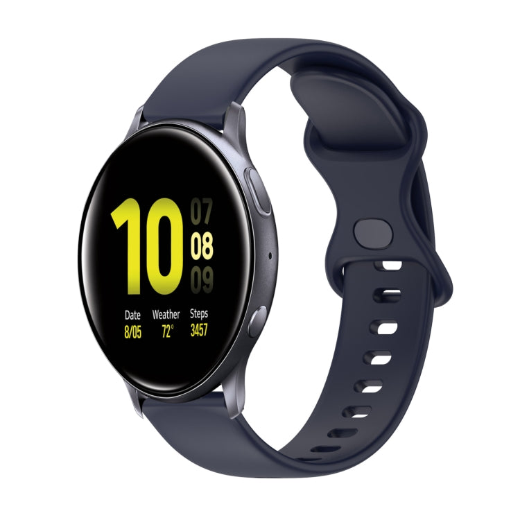 For Samsung Galaxy Watch Active 2 20mm Butterfly Buckle Solid Color Silicone Watch Band