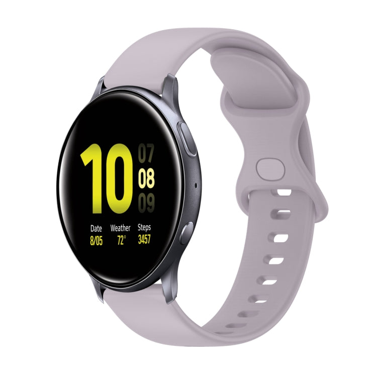 For Samsung Galaxy Watch Active 2 20mm Butterfly Buckle Solid Color Silicone Watch Band