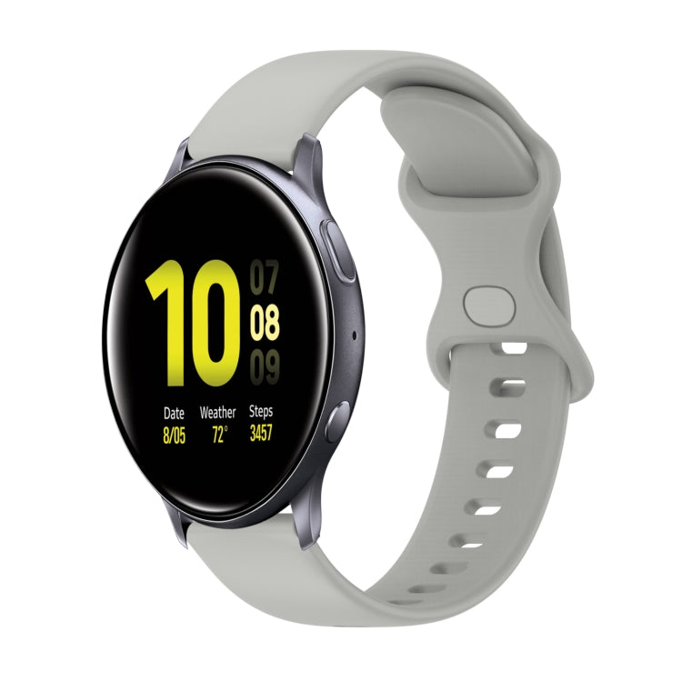 For Samsung Galaxy Watch Active 2 20mm Butterfly Buckle Solid Color Silicone Watch Band