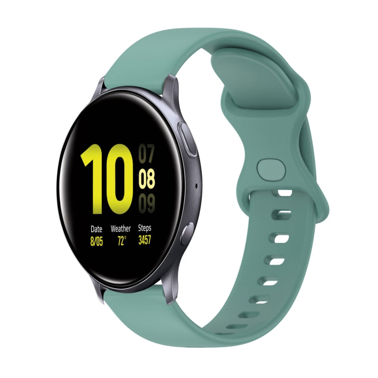 For Samsung Galaxy Watch Active 2 20mm Butterfly Buckle Solid Color Silicone Watch Band