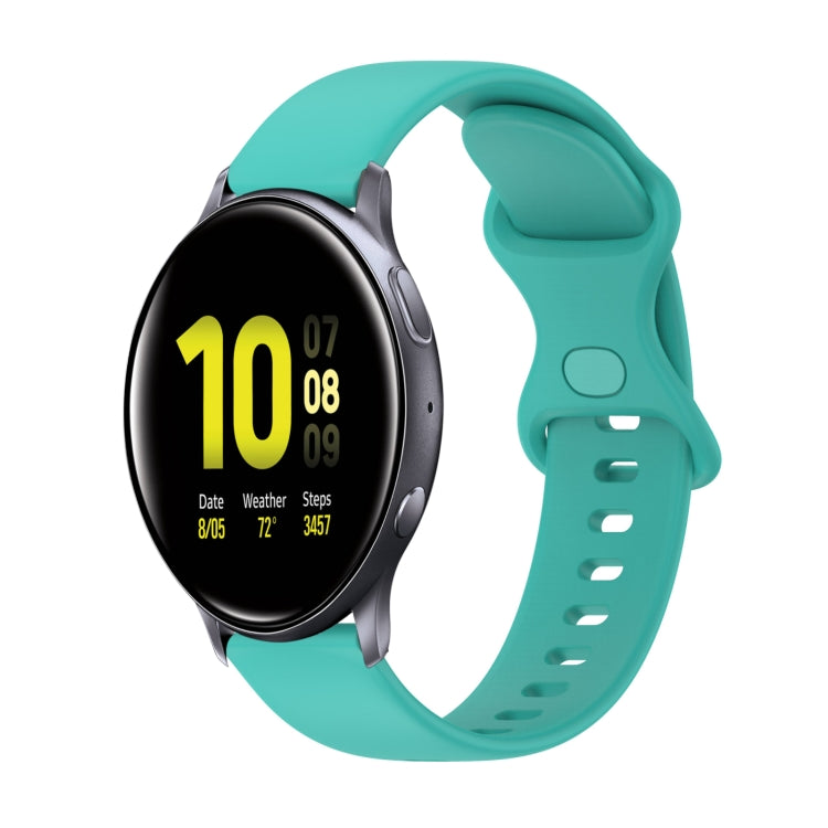For Samsung Galaxy Watch Active 2 20mm Butterfly Buckle Solid Color Silicone Watch Band