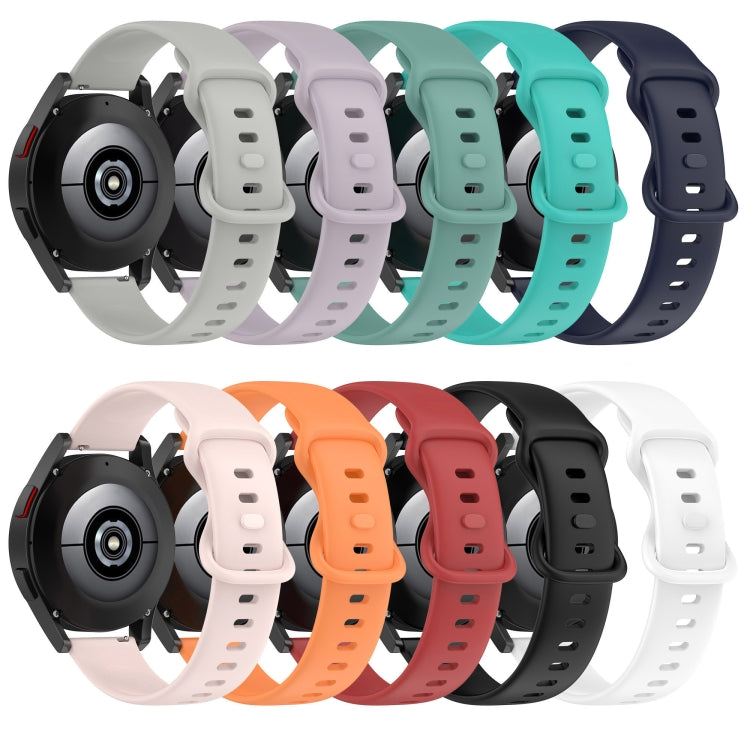 For Samsung Galaxy Watch Active 2 20mm Butterfly Buckle Solid Color Silicone Watch Band