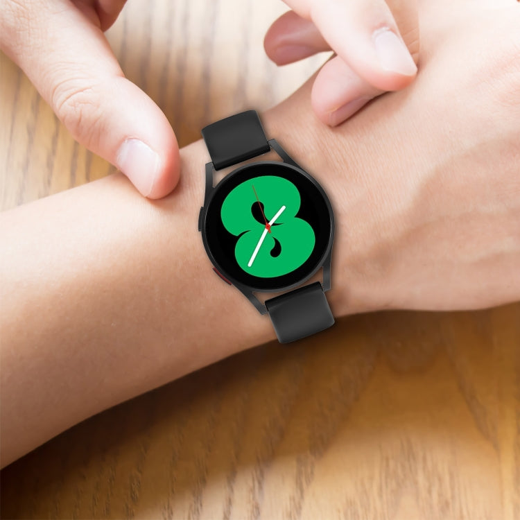 For Samsung Galaxy Watch Active 2 20mm Butterfly Buckle Solid Color Silicone Watch Band