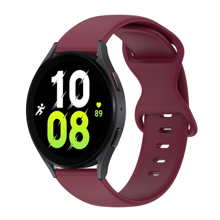 For Samsung Galaxy Watch 5 44mm 20mm Butterfly Buckle Solid Color Silicone Watch Band
