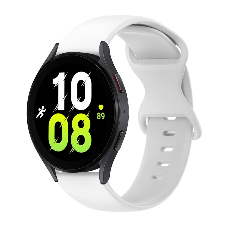 For Samsung Galaxy Watch 5 44mm 20mm Butterfly Buckle Solid Color Silicone Watch Band