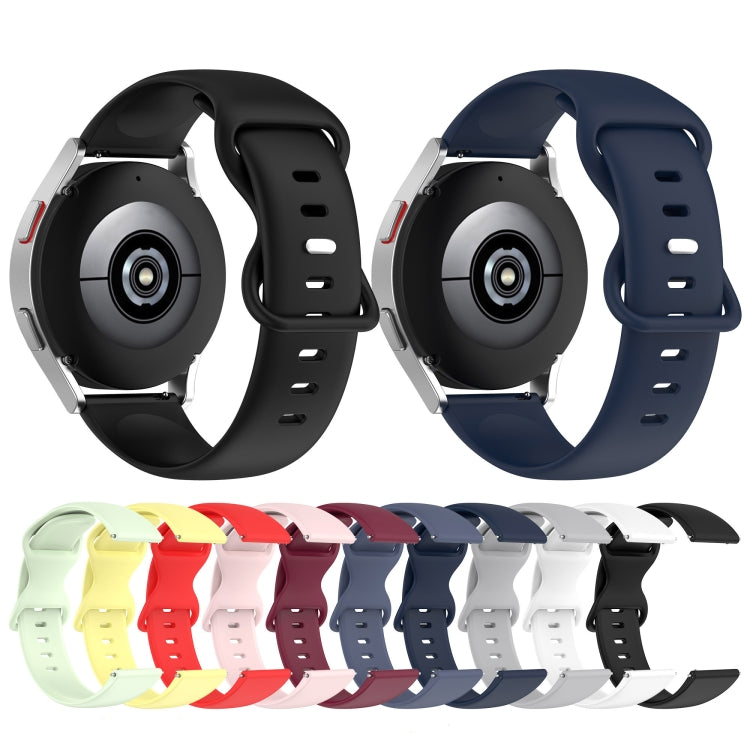 For Samsung Galaxy Watch 5 44mm 20mm Butterfly Buckle Solid Color Silicone Watch Band