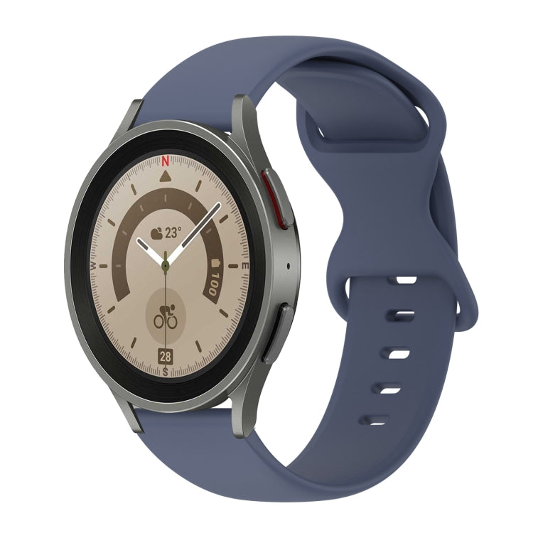 For Samsung Galaxy Watch 5 Pro 45mm 20mm Butterfly Buckle Solid Color Silicone Watch Band