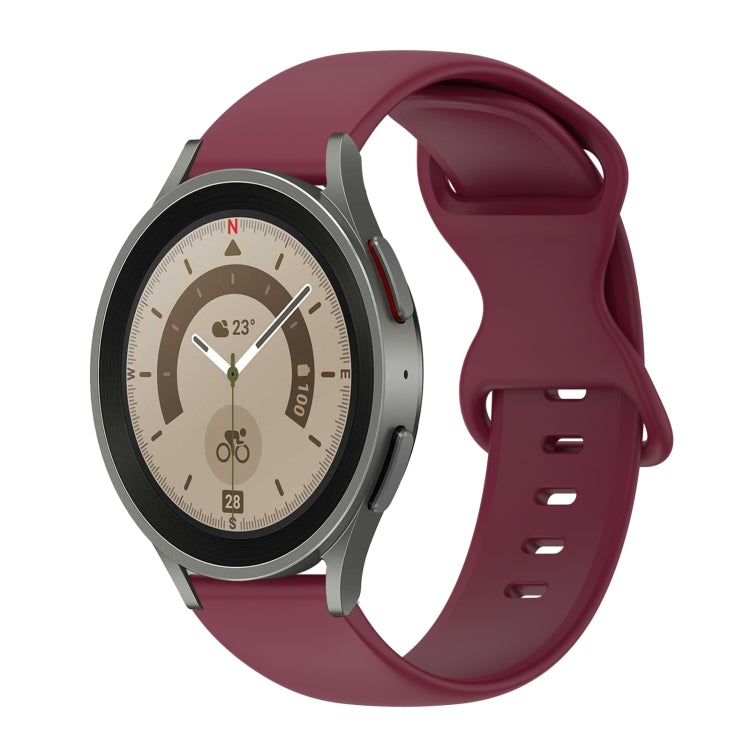 For Samsung Galaxy Watch 5 Pro 45mm 20mm Butterfly Buckle Solid Color Silicone Watch Band