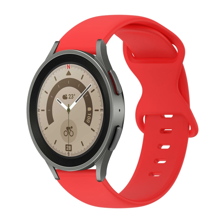For Samsung Galaxy Watch 5 Pro 45mm 20mm Butterfly Buckle Solid Color Silicone Watch Band
