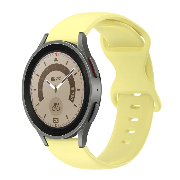 For Samsung Galaxy Watch 5 Pro 45mm 20mm Butterfly Buckle Solid Color Silicone Watch Band