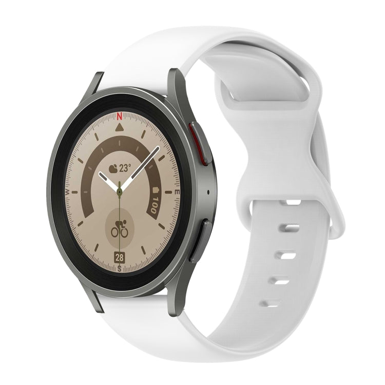 For Samsung Galaxy Watch 5 Pro 45mm 20mm Butterfly Buckle Solid Color Silicone Watch Band