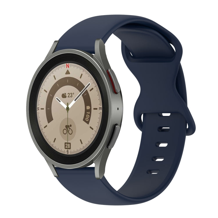 For Samsung Galaxy Watch 5 Pro 45mm 20mm Butterfly Buckle Solid Color Silicone Watch Band