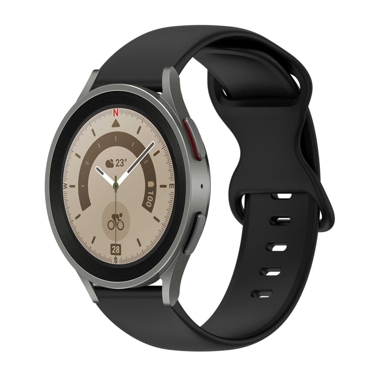 For Samsung Galaxy Watch 5 Pro 45mm 20mm Butterfly Buckle Solid Color Silicone Watch Band