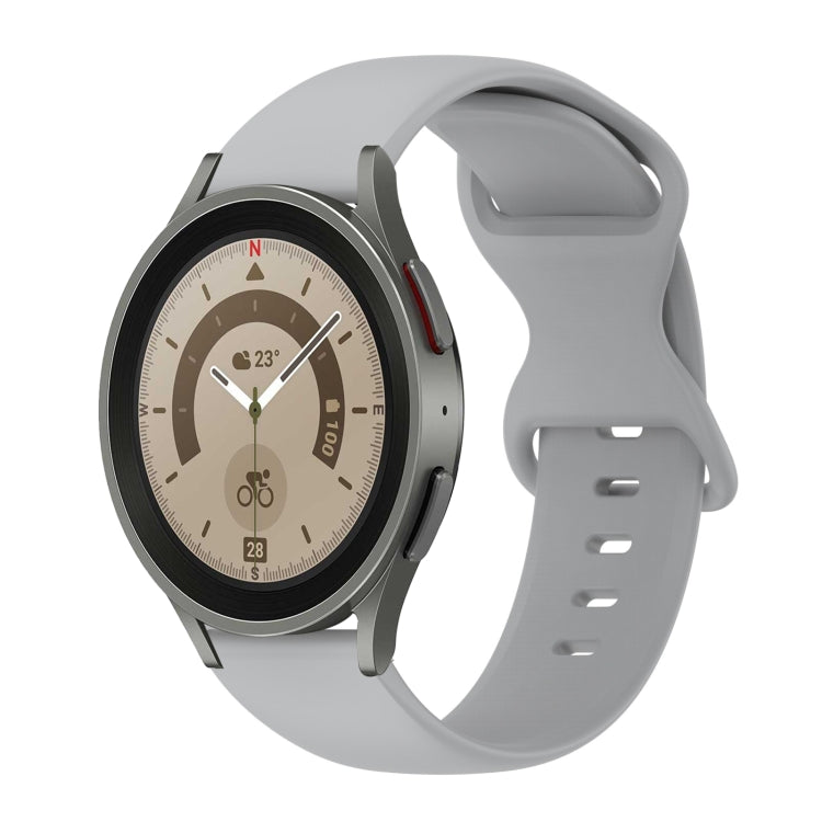 For Samsung Galaxy Watch 5 Pro 45mm 20mm Butterfly Buckle Solid Color Silicone Watch Band