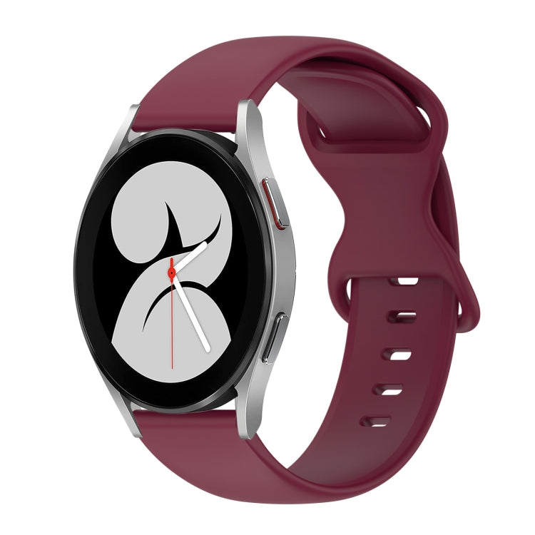 For Samsung Galaxy Watch 4 40mm 20mm Butterfly Buckle Solid Color Silicone Watch Band