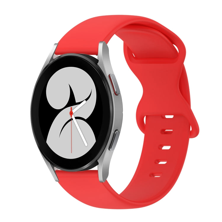 For Samsung Galaxy Watch 4 40mm 20mm Butterfly Buckle Solid Color Silicone Watch Band