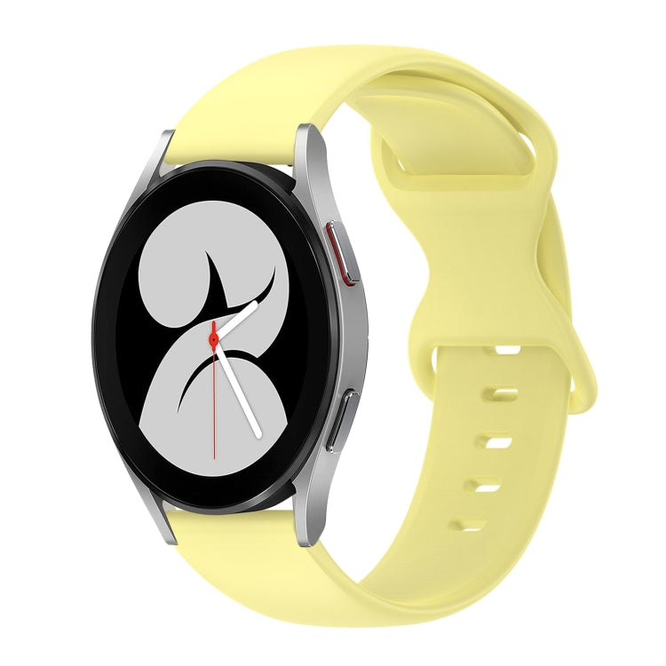 For Samsung Galaxy Watch 4 40mm 20mm Butterfly Buckle Solid Color Silicone Watch Band