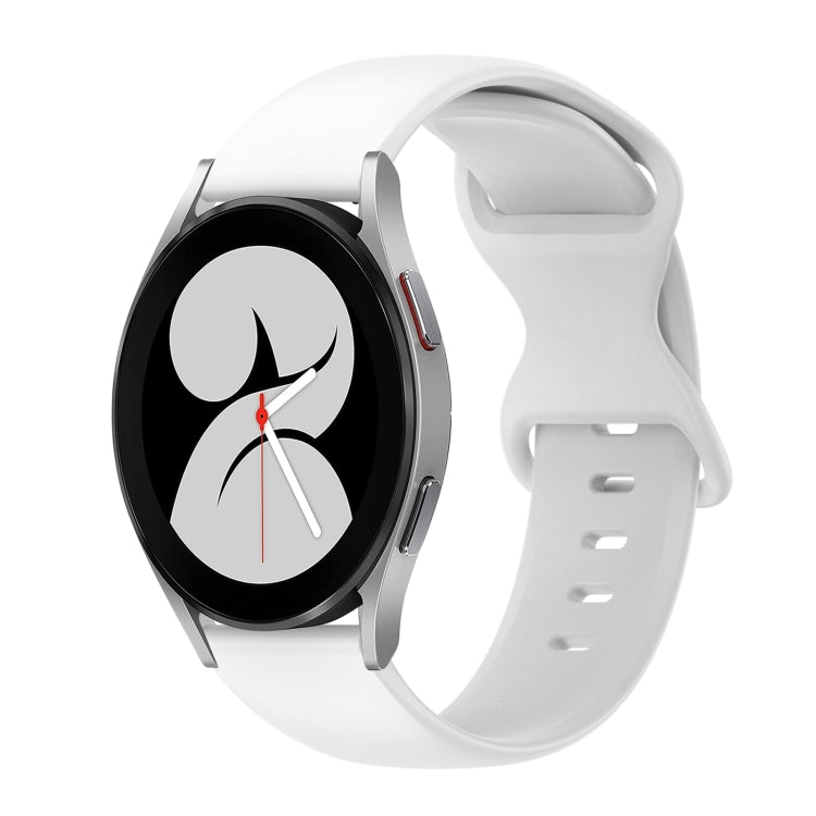 For Samsung Galaxy Watch 4 40mm 20mm Butterfly Buckle Solid Color Silicone Watch Band