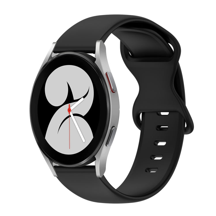 For Samsung Galaxy Watch 4 40mm 20mm Butterfly Buckle Solid Color Silicone Watch Band