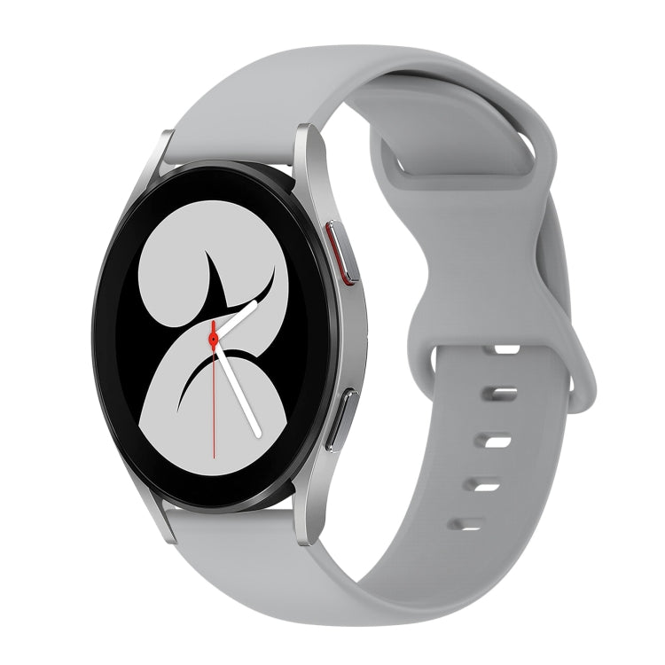 For Samsung Galaxy Watch 4 40mm 20mm Butterfly Buckle Solid Color Silicone Watch Band