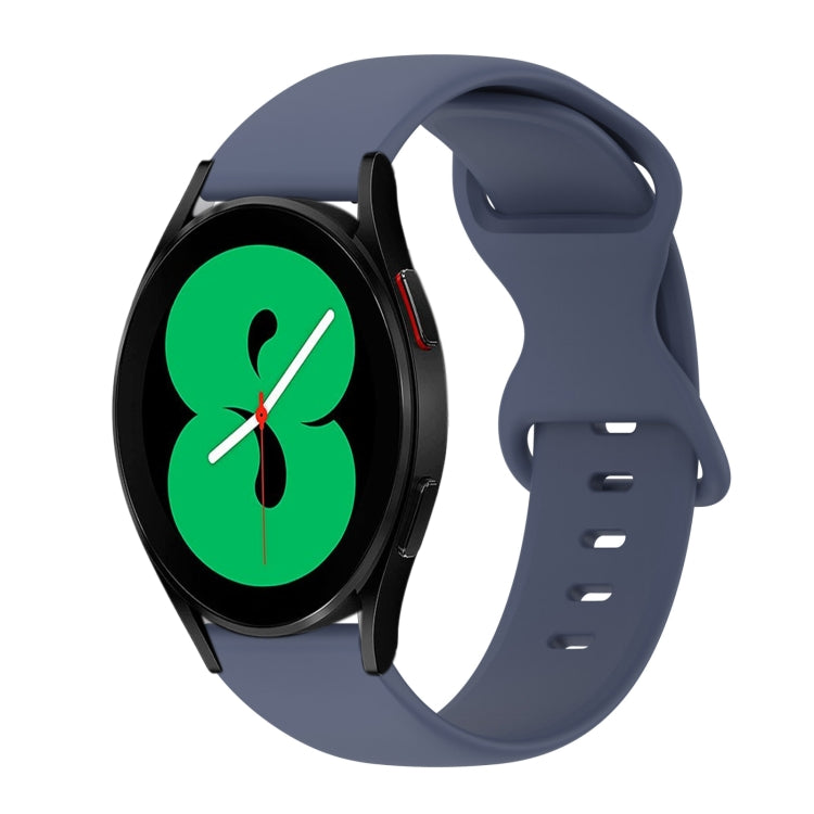 For Samsung Galaxy Watch 4 44mm 20mm Butterfly Buckle Solid Color Silicone Watch Band