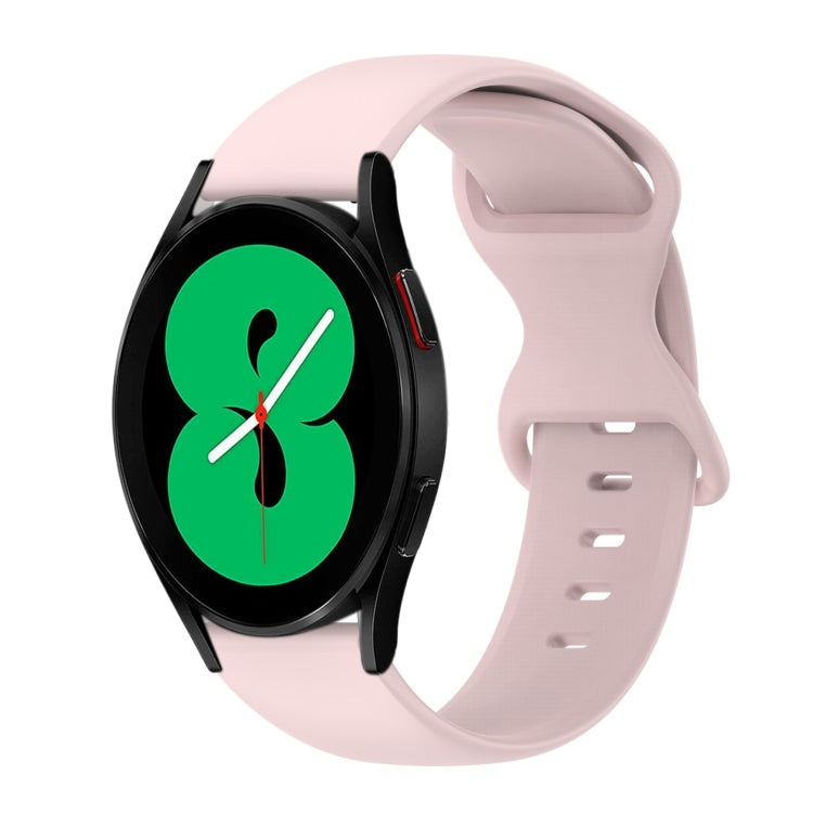 For Samsung Galaxy Watch 4 44mm 20mm Butterfly Buckle Solid Color Silicone Watch Band