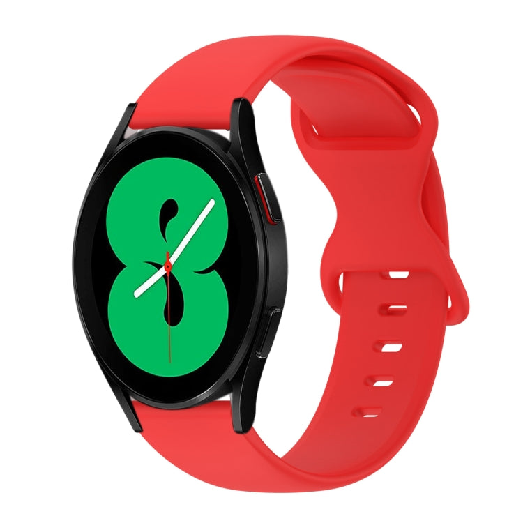 For Samsung Galaxy Watch 4 44mm 20mm Butterfly Buckle Solid Color Silicone Watch Band