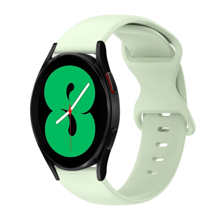 For Samsung Galaxy Watch 4 44mm 20mm Butterfly Buckle Solid Color Silicone Watch Band