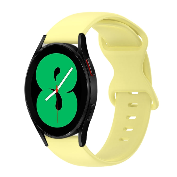 For Samsung Galaxy Watch 4 44mm 20mm Butterfly Buckle Solid Color Silicone Watch Band