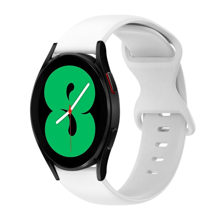 For Samsung Galaxy Watch 4 44mm 20mm Butterfly Buckle Solid Color Silicone Watch Band