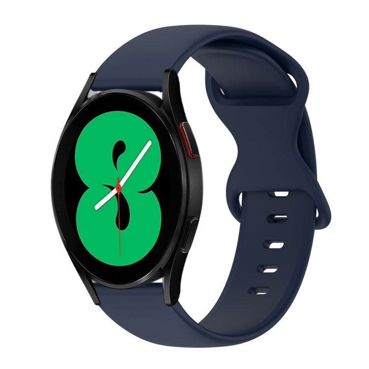 For Samsung Galaxy Watch 4 44mm 20mm Butterfly Buckle Solid Color Silicone Watch Band