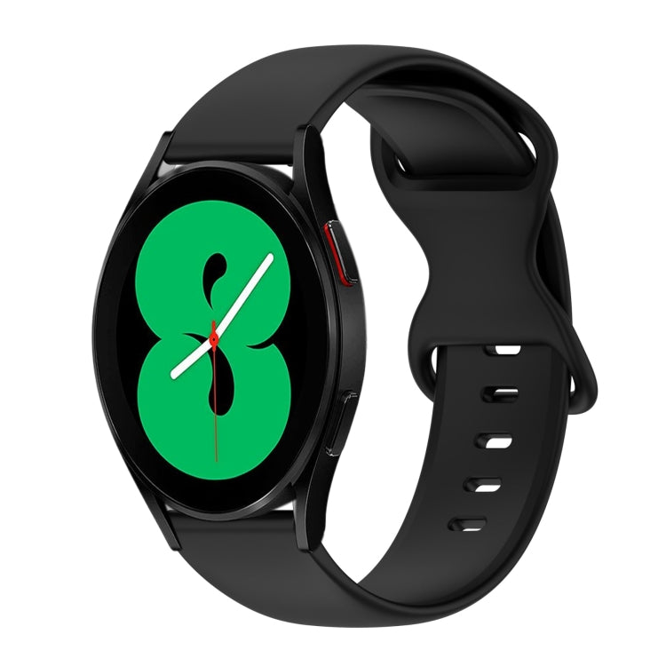 For Samsung Galaxy Watch 4 44mm 20mm Butterfly Buckle Solid Color Silicone Watch Band