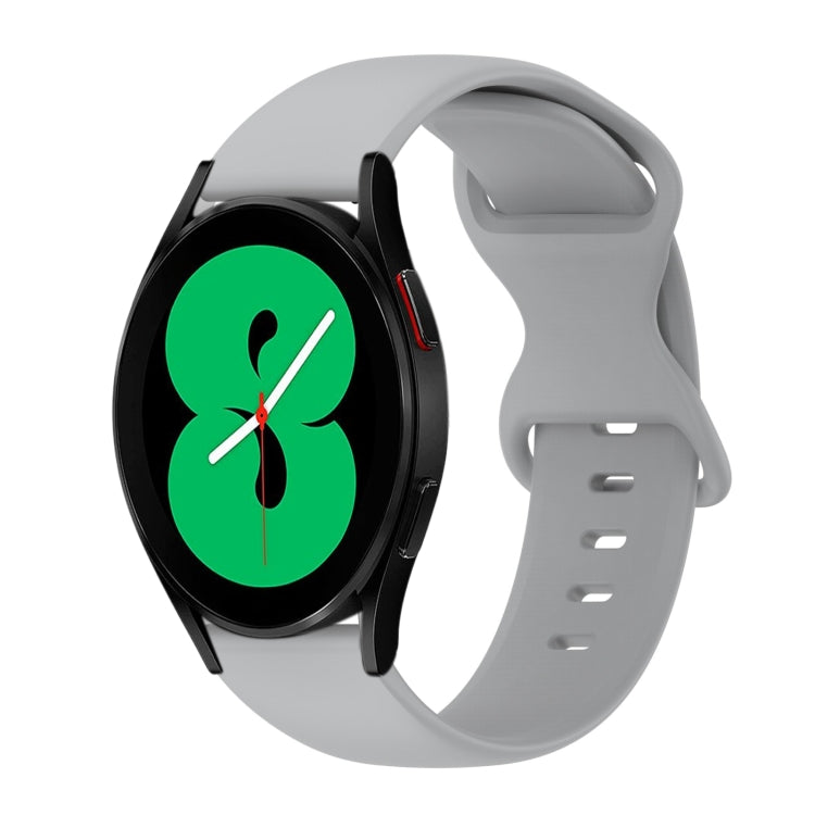 For Samsung Galaxy Watch 4 44mm 20mm Butterfly Buckle Solid Color Silicone Watch Band