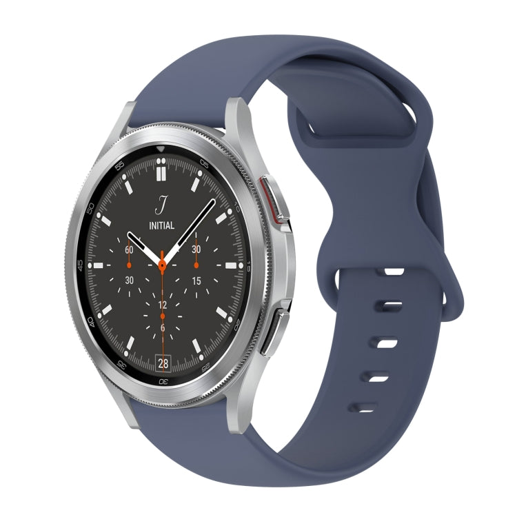 For Samsung Galaxy Watch 4 Classic 46mm 20mm Butterfly Buckle Solid Color Silicone Watch Band