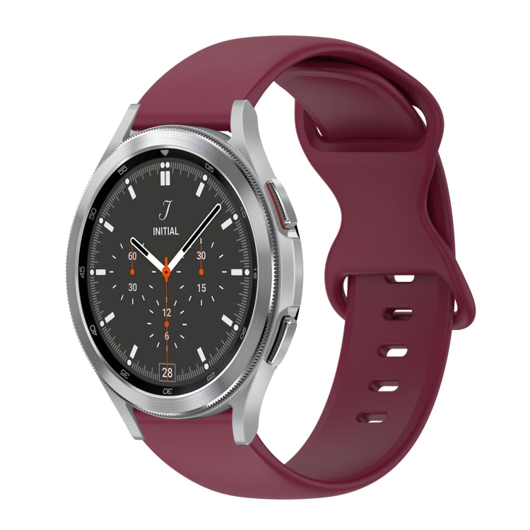 For Samsung Galaxy Watch 4 Classic 46mm 20mm Butterfly Buckle Solid Color Silicone Watch Band