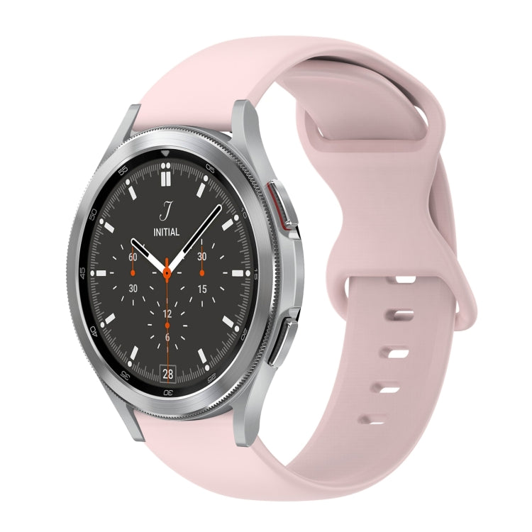 For Samsung Galaxy Watch 4 Classic 46mm 20mm Butterfly Buckle Solid Color Silicone Watch Band
