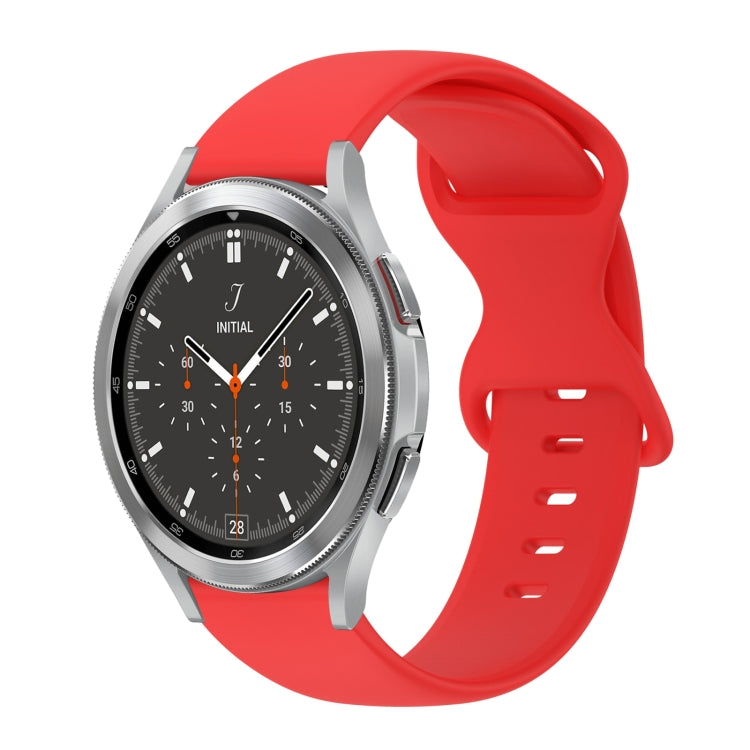 For Samsung Galaxy Watch 4 Classic 46mm 20mm Butterfly Buckle Solid Color Silicone Watch Band