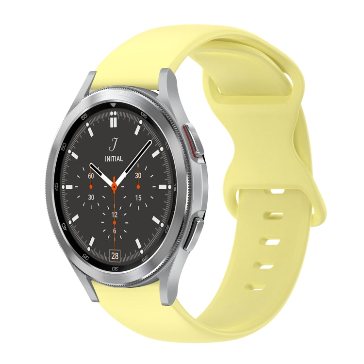 For Samsung Galaxy Watch 4 Classic 46mm 20mm Butterfly Buckle Solid Color Silicone Watch Band