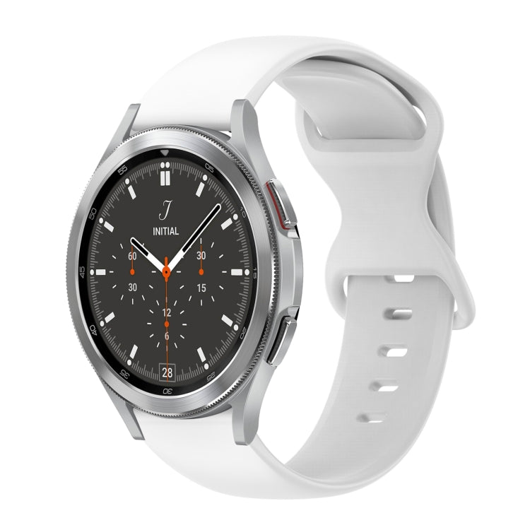 For Samsung Galaxy Watch 4 Classic 46mm 20mm Butterfly Buckle Solid Color Silicone Watch Band
