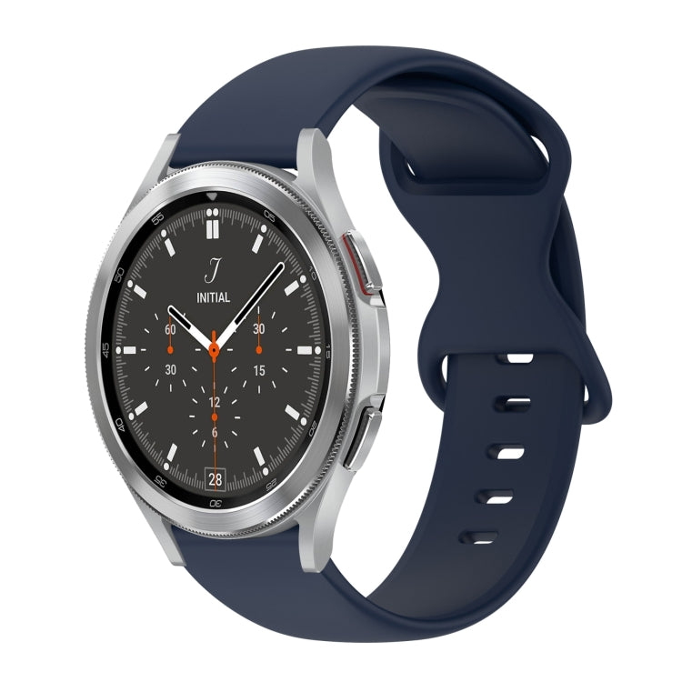 For Samsung Galaxy Watch 4 Classic 46mm 20mm Butterfly Buckle Solid Color Silicone Watch Band