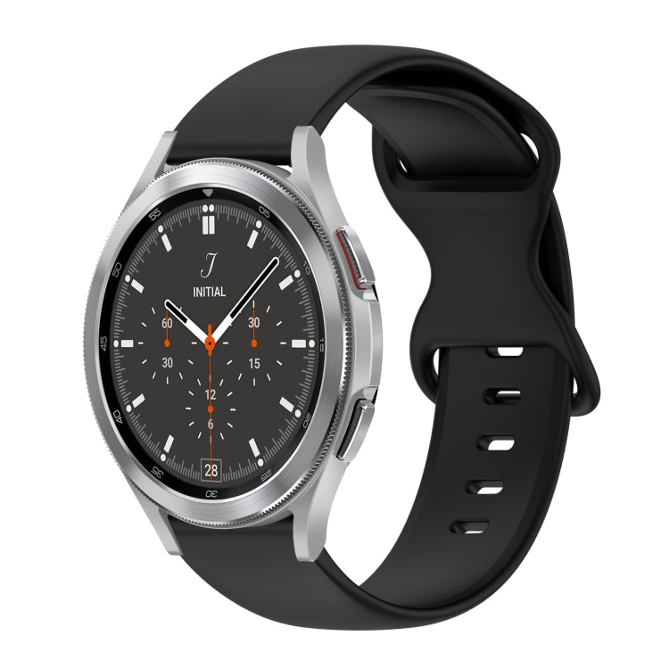 For Samsung Galaxy Watch 4 Classic 46mm 20mm Butterfly Buckle Solid Color Silicone Watch Band