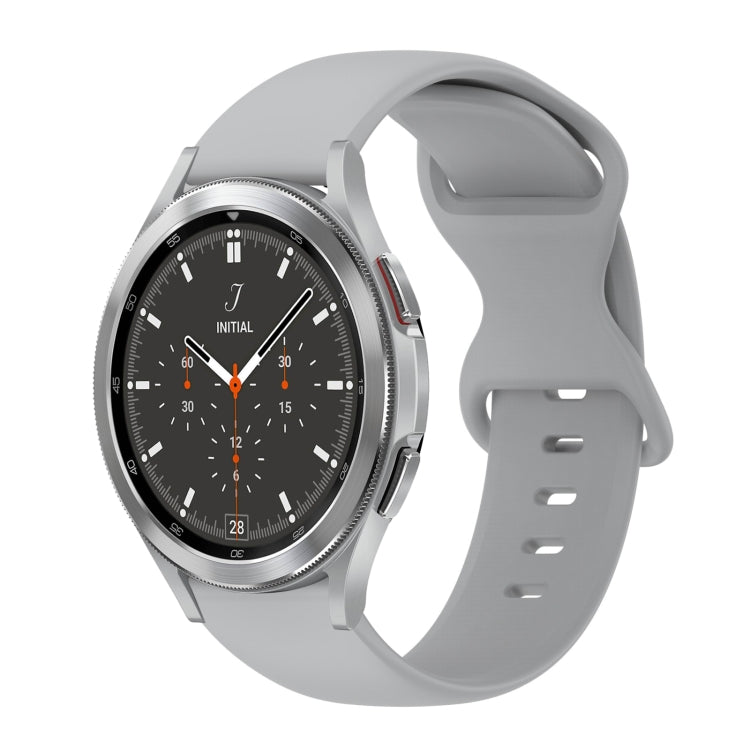 For Samsung Galaxy Watch 4 Classic 46mm 20mm Butterfly Buckle Solid Color Silicone Watch Band