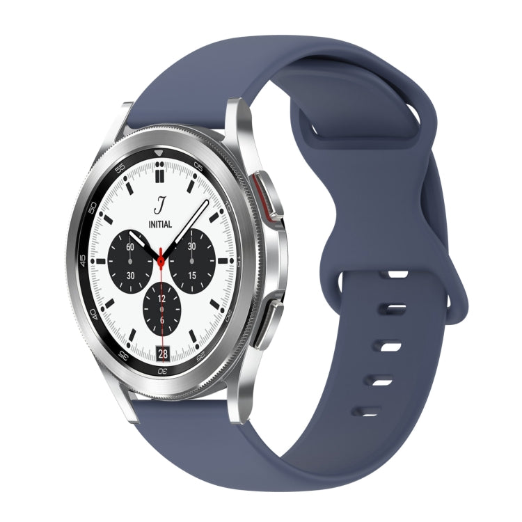 For Samsung Galaxy Watch 4 Classic 42mm 20mm Butterfly Buckle Solid Color Silicone Watch Band