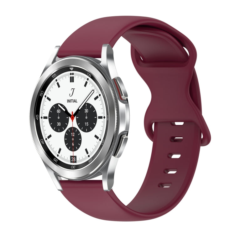 For Samsung Galaxy Watch 4 Classic 42mm 20mm Butterfly Buckle Solid Color Silicone Watch Band