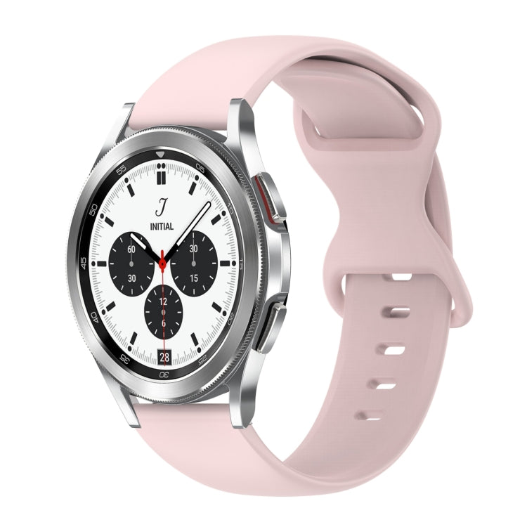 For Samsung Galaxy Watch 4 Classic 42mm 20mm Butterfly Buckle Solid Color Silicone Watch Band
